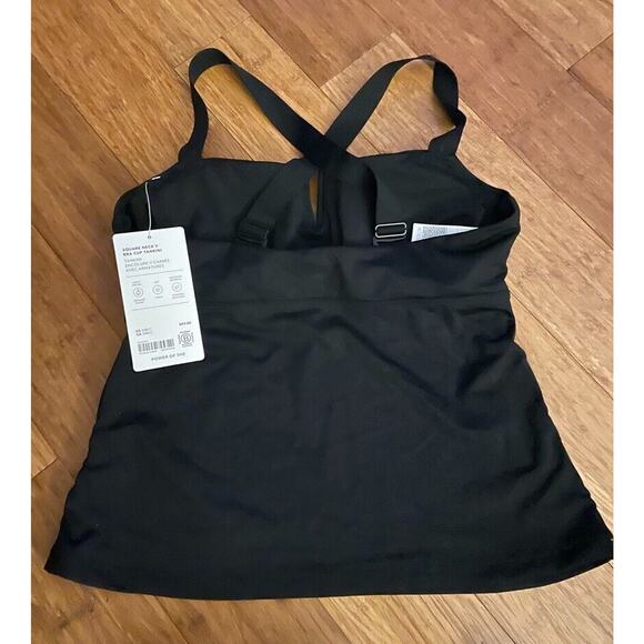 NWT Athleta Size 34 B/C SQUARE NECK V BRA CUP TANKINI Black‎ Beach Swim Pool $89 - Picture 6 of 7